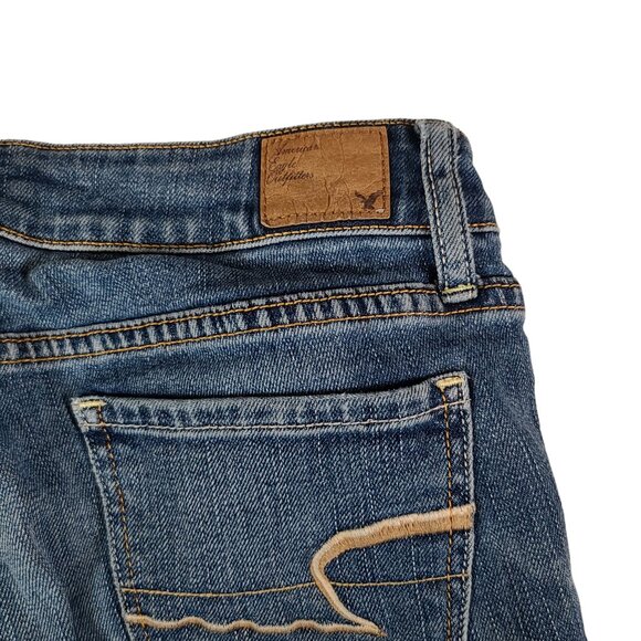 American Eagle Jeans Women 2 28x31 Stretch Skinny Low Rise Denim Medium Wash - Picture 7 of 13